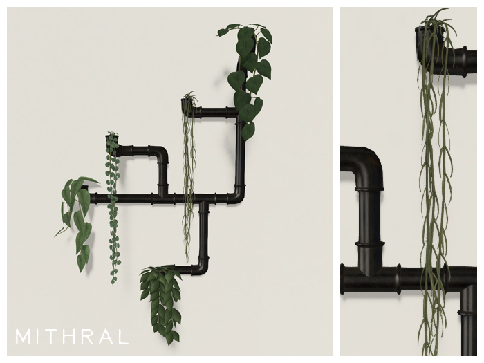 Vine Display Second Life Marketplace - Mithral * Pipe Vine Display (Black)