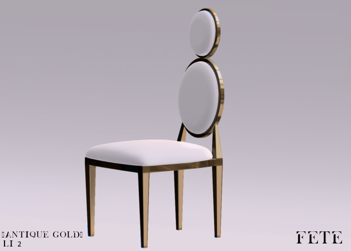 FETE- Demure Dining Chair (Antique Gold)