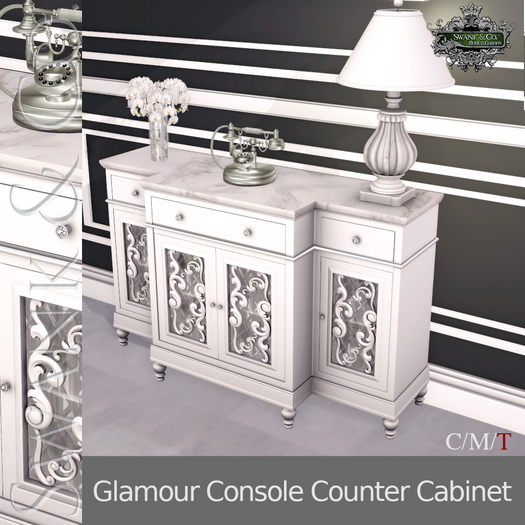 Swank & Co. Glamour Console Counter Cabinet