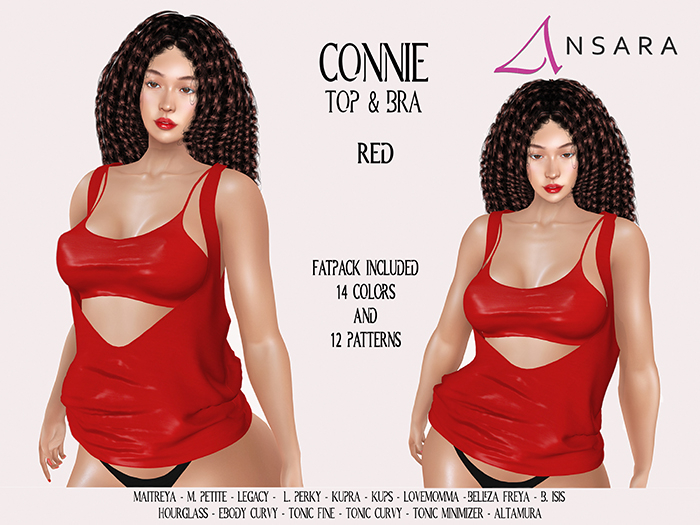 Ansara - Connie Top&Bra - Red