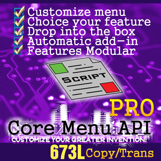 CORE MENU API PRO - Pick n Choose Your Features Reseller Building Kit