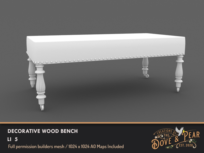 Dove & Pear for Builders - Deco Riveted Wood Bench 