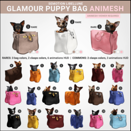 SEmotion Libellune Glamour Puppy Bag Animesh #3 RARE