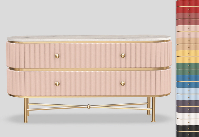 Dahlia - Aya - Fluted Console - Gold