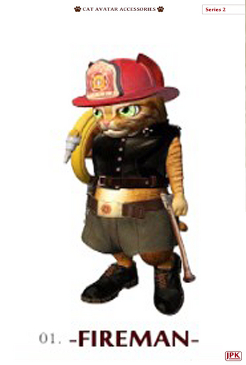 **JPK Cat Avatar Accessories BOX (Fireman) RARE