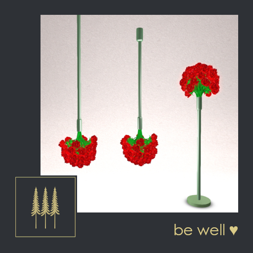NEW ➛ Veseo Red Roses Lamps Set, Floor Lamp, Pendant Lamps (Color, Light, Glow via Menu) - C/M (Wear to Unpack) 