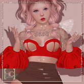 [HC] Hart Red Top & Sleeves for Kupra, Kups, Maitreya, Legacy, Belleza, Slink, Tonic, eBody & Reborn
