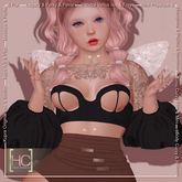 [HC] Hart Black Top & Sleeves for Kupra, Kups, Maitreya, Legacy, Belleza, Slink, Tonic, eBody & Reborn