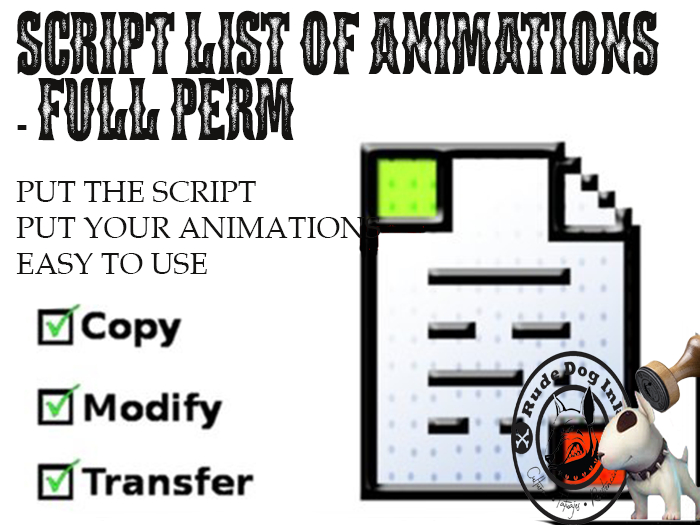SCRIPT LIST OF ANIMATIONS - FULL PERM