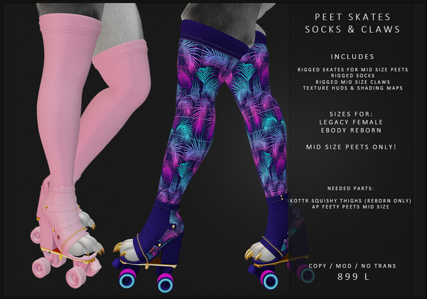 [MODZ] PEET SKATES SOX/CLAWS LEGACY/REBORN - MID PEETS - BOXED