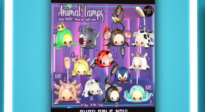 5. #187# - Animal Lamps - Axolot RARE