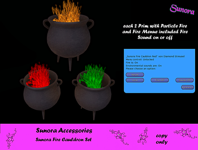 Sunora Fire Cauldron Set