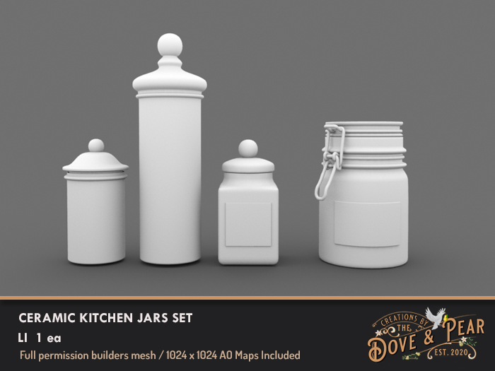 Dove & Pear for Builders - Kitchen Ceramic Jars Set1  