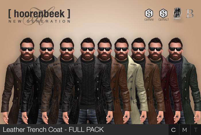 [ hoorenbeek ] Leather Trench Coat - FULL PACK - Signature, Legacy, Belleza