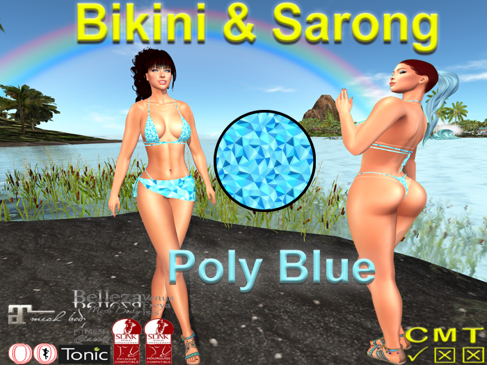 Poly Blue Bikini & Sarong