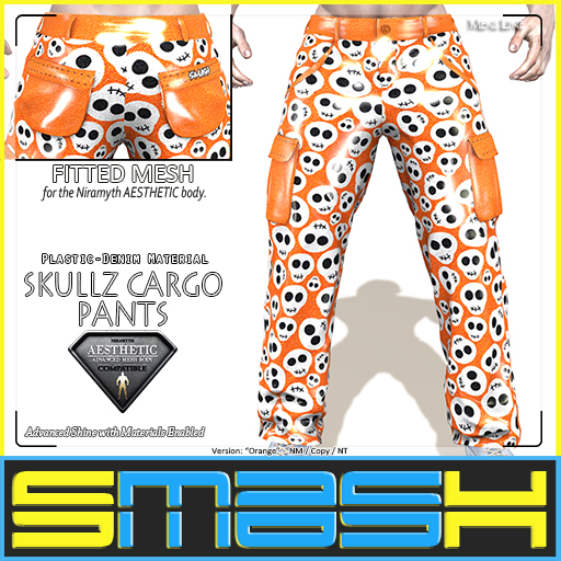 SMASH - Skullz Cargo Pants (Orange)