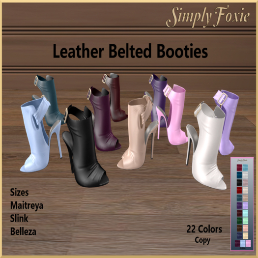 Leather Belted Booties With Hud (Boxed)