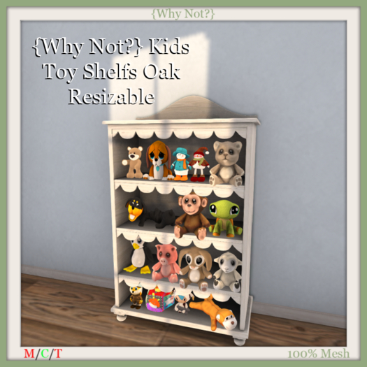 {Why Not?} Kids Toy Shelfs White-Resizable-Boxed