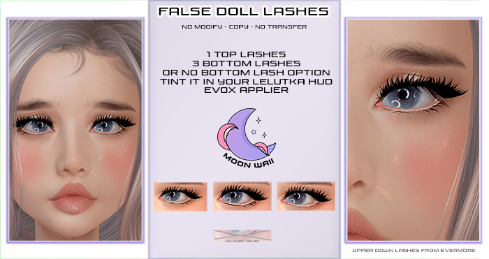 moonwaii . false doll lashes (evox applier)