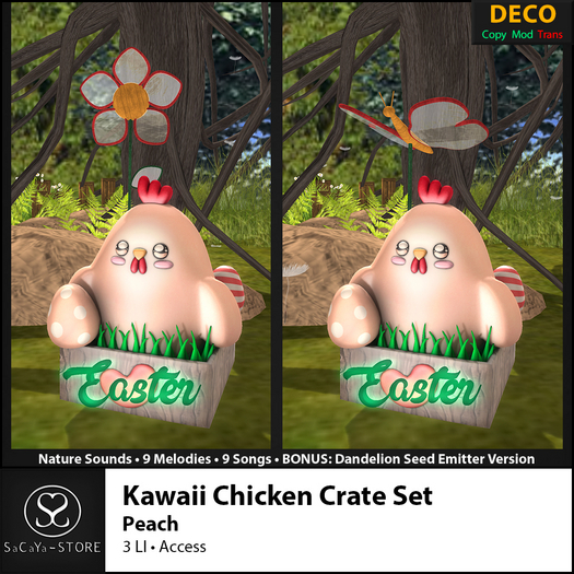 SaCaYa - Kawaii Chicken Crate Set - Peach