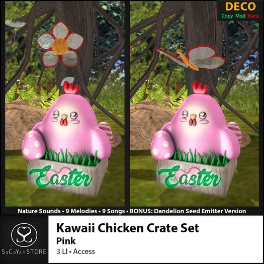 SaCaYa - Kawaii Chicken Crate Set - Pink