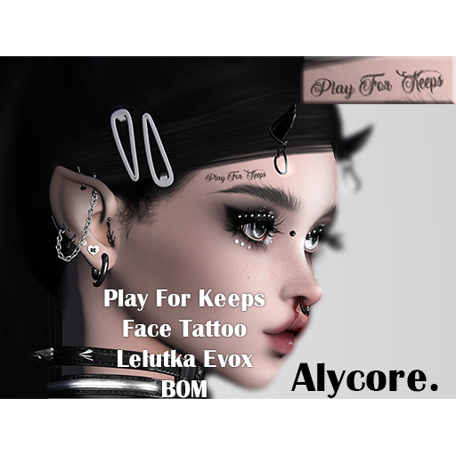 Second Life Marketplace - Alycore. Play For Keeps Face Tattoo (BOM ...