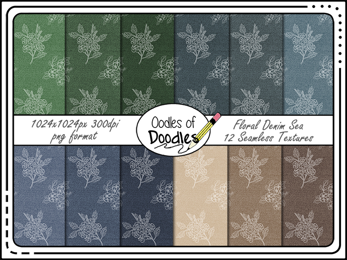 Oodles of Doodles - Floral Denim Sea