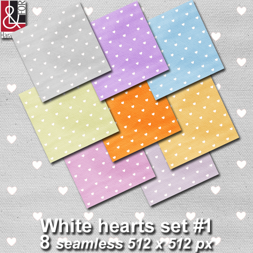 White hearts set #1