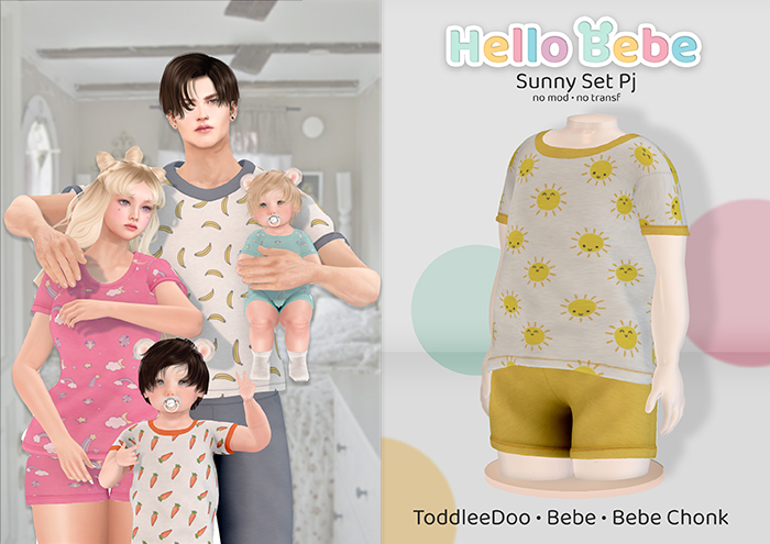 Hello Bebe - Sunny Set PJ {ToddleeDoo, Bebe, Bebe Chonk}