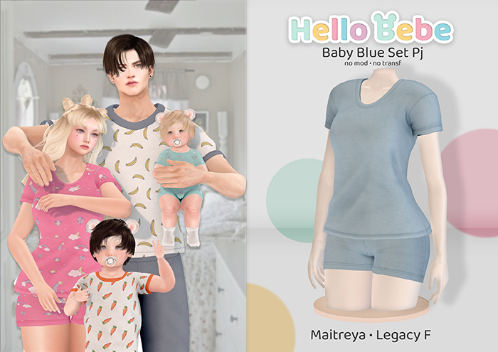 Hello Bebe - Baby Blue Set PJ {Maitreya, Legacy}