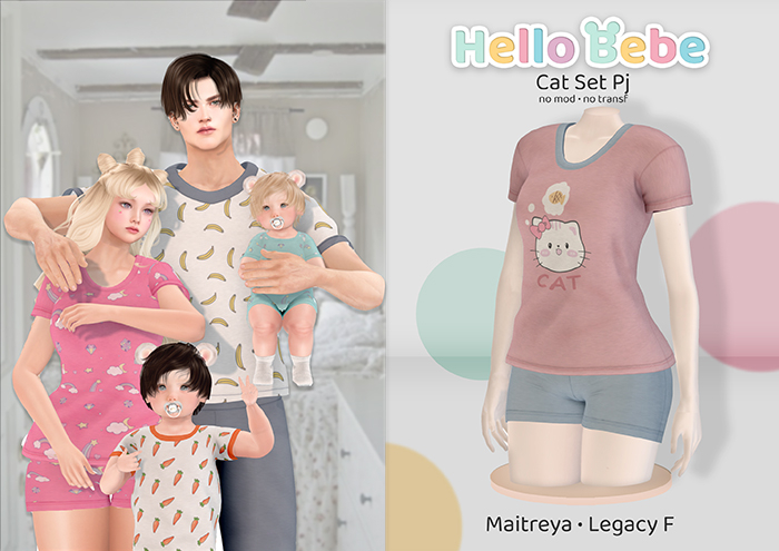 Hello Bebe - Cat Set PJ {Maitreya, Legacy}