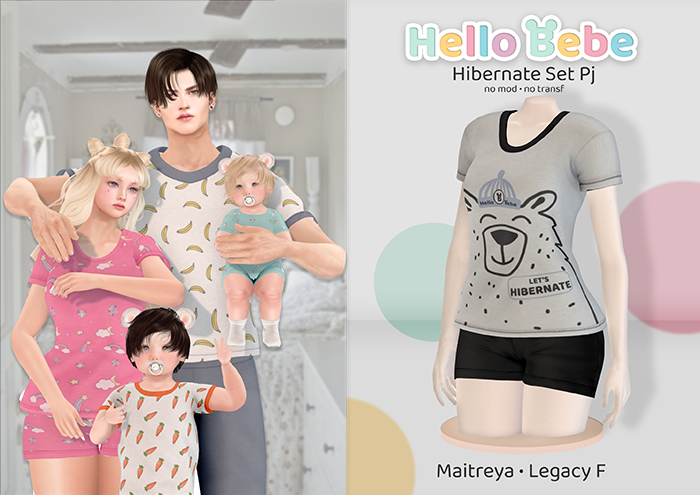 Hello Bebe - Hibernate Set PJ {Maitreya, Legacy}
