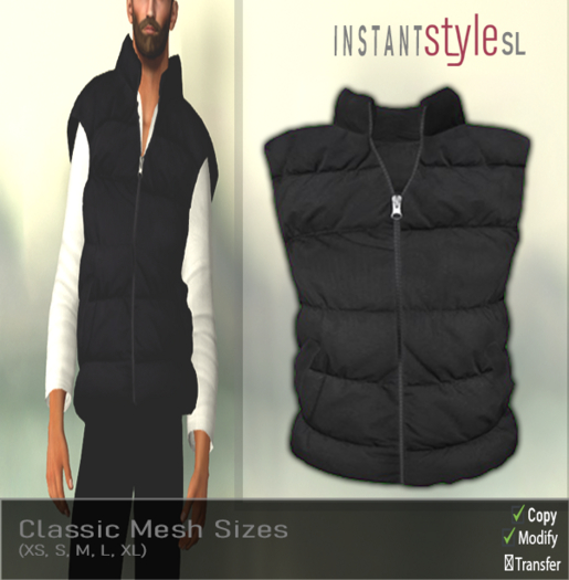 InSty Mens- Navy- Padded Vest