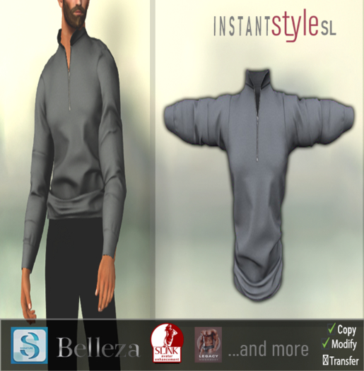 InSty Mens- Gray- Golfer Sports Sweater