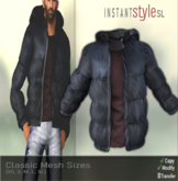 InSty Mens- Navy- Padded Jacket With Top