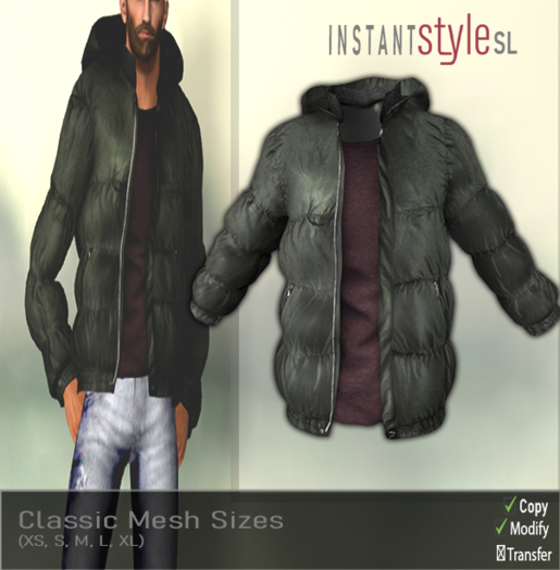 InSty Mens- Evergreen- Padded Jacket With Top