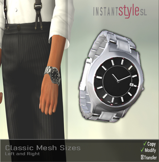 InSty Mens- Silver- Watch