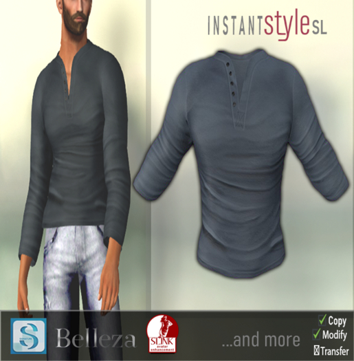 InSty Mens- BraveBlue- Theless Top