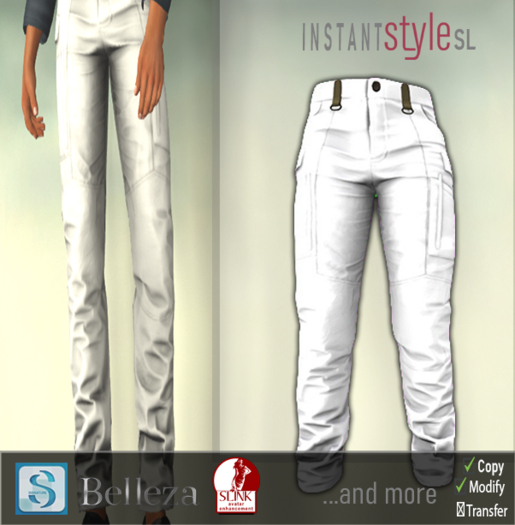 InSty Mens- White- Tactical Pants
