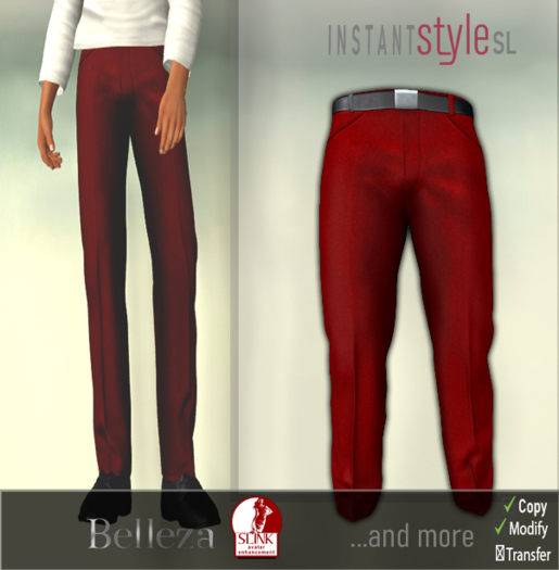 InSty Mens- Red- Classic Pant