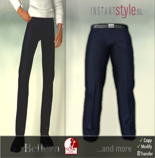 InSty Mens- Navy- Classic Trouser