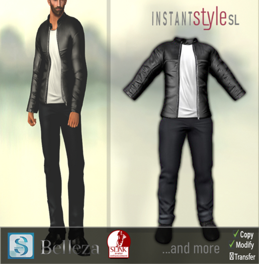 InSty Mens- Dark- Leather Jacket Outfit