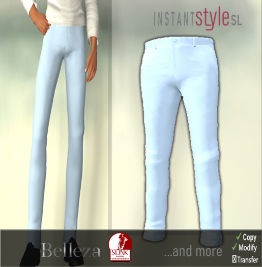 InSty Mens- LightBlue- Chino Pants