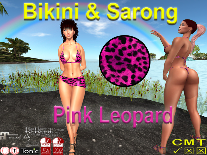 Pink Leopard Bikini & Sarong