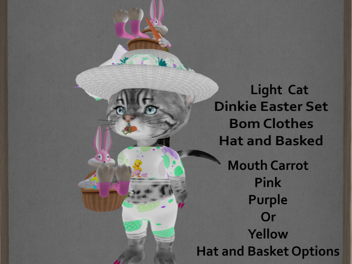 Sneeky Dinkie Cat Easter Set Light