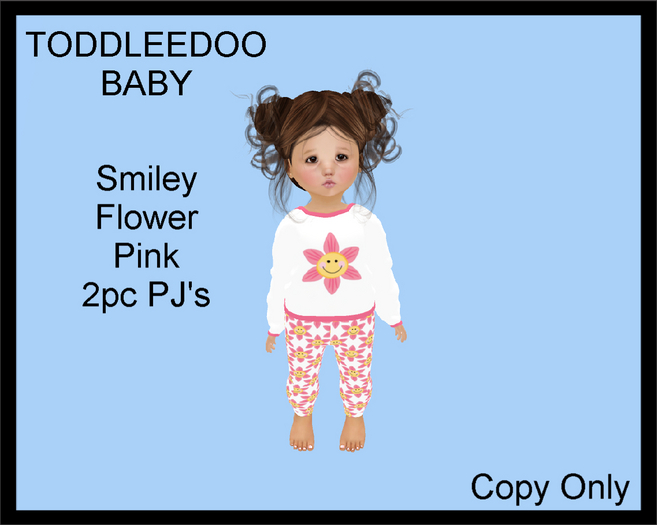 Steph-0-Bee's - Smiley Flower Pink PJ's (TD Baby)