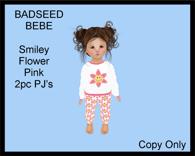 Steph-0-Bee's - Smiley Flower Pink PJ's (Bebe)