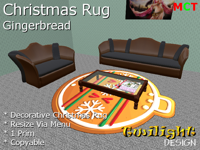 TDHG007 - Xmas Gingerbread Bauble Rug