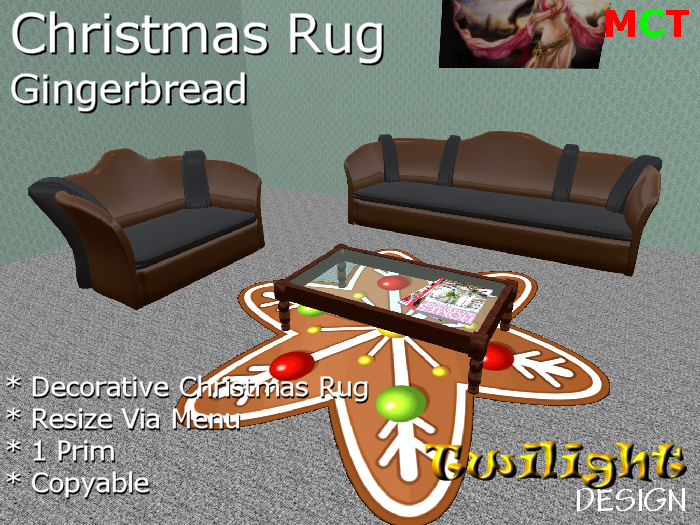 TDC011 - Xmas Gingerbread Star Rug