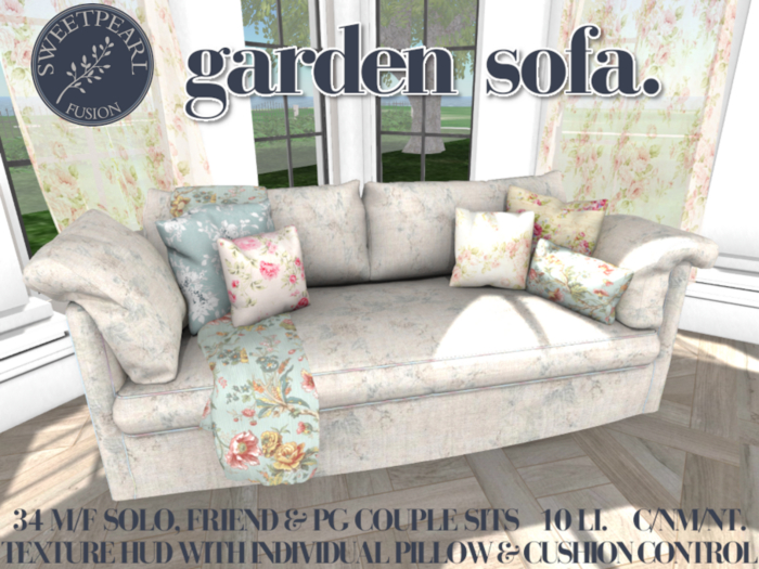 SweetPearl Fusion - Garden Sofa PG with texture change HUD
